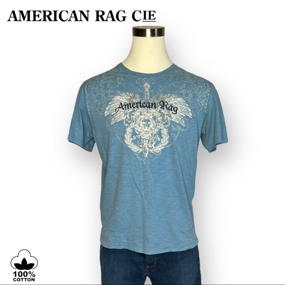 🔵 American Rag Logo Tee Light Blue Large